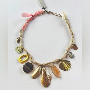 Anthropologie Ettika Private Island Charm Necklace in Gold. 20"L NWOT